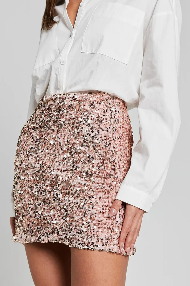 Tracy Mini Skirt 8211 Bodycon Sequin Skirt In Pink Fondant Women Showpo Skirts