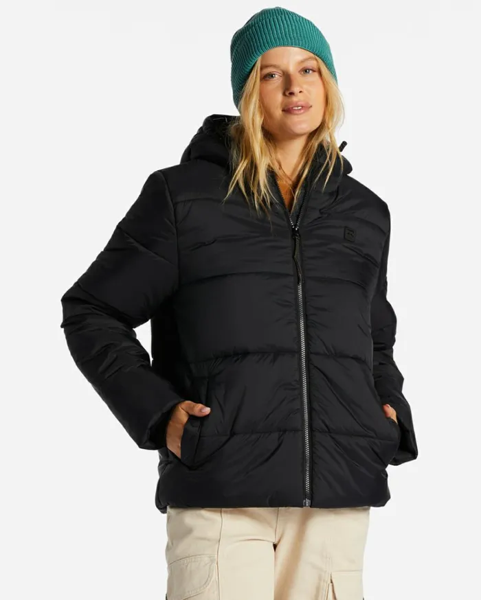 Transport Puffer Jacket Black Women Billabong Jackets