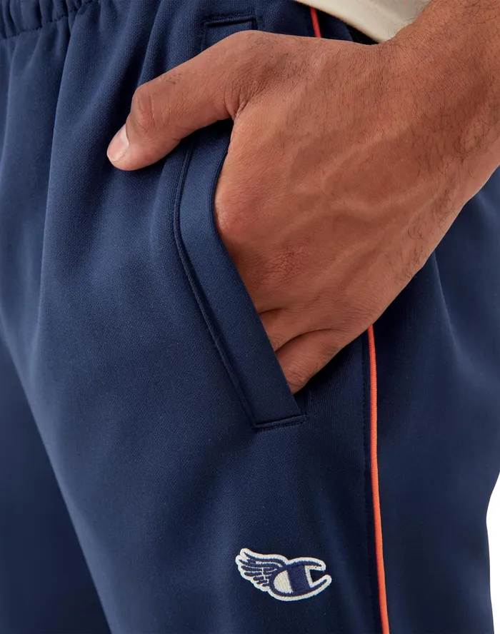 Tricot Track Pants Winged C Logo 30034 Athletic Navy Men Champion Pants and Joggers