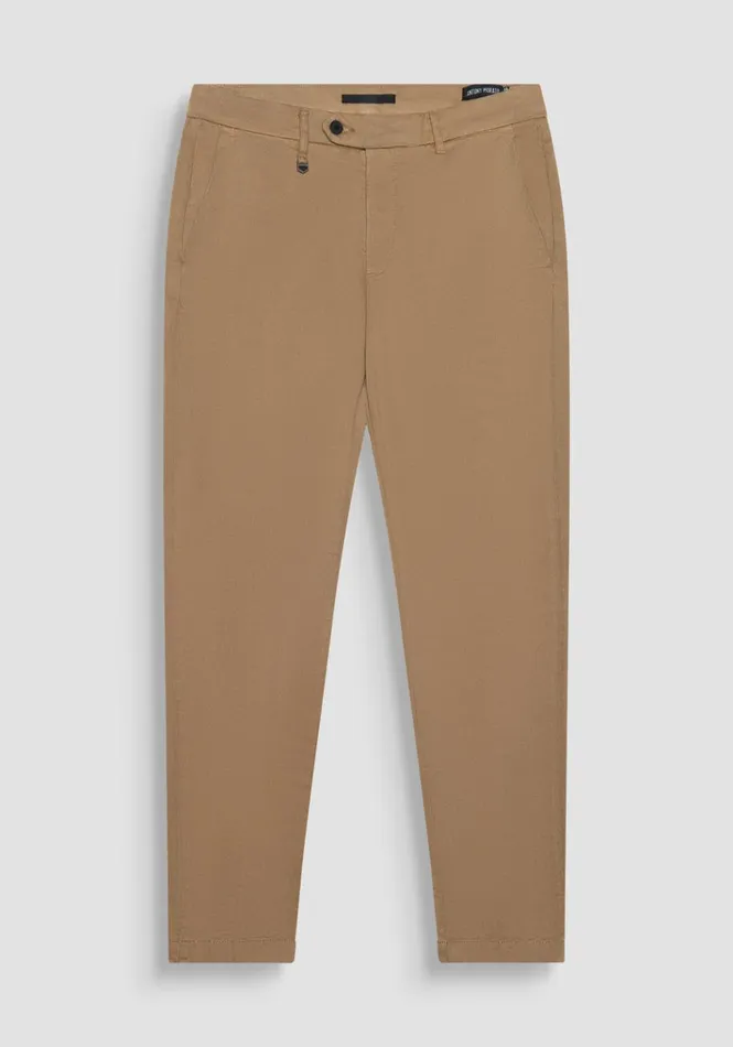 Trousers Men Antony Morato Bryan Skinny Fit Stretch Cotton Trousers Beige