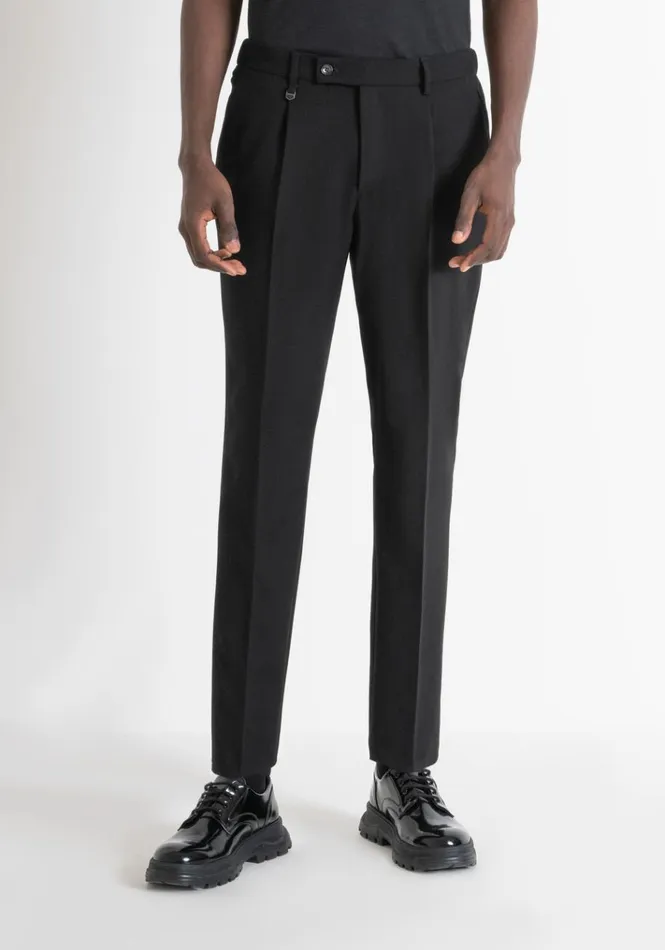 Trousers Men Antony Morato Regular Fit Black 034Luis034 Trousers In Wool Blend Black