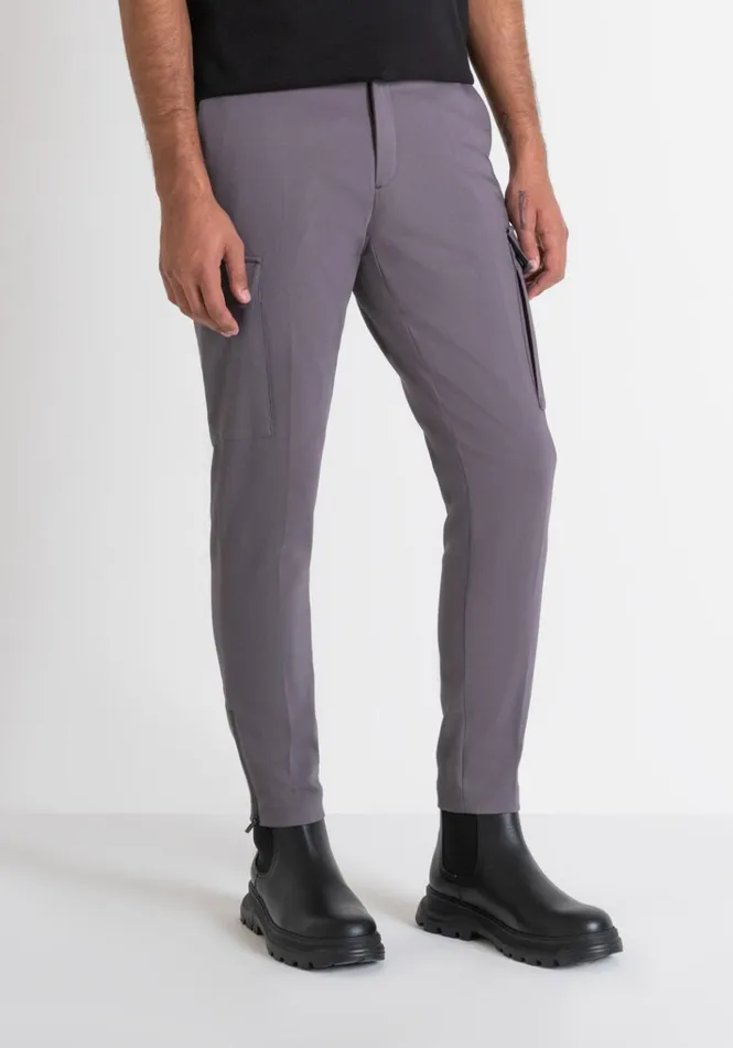 Trousers Men Antony Morato Skinny Fit 034Bjorn034 Cargo Trousers In Stretch Cotton Blend Anthracite