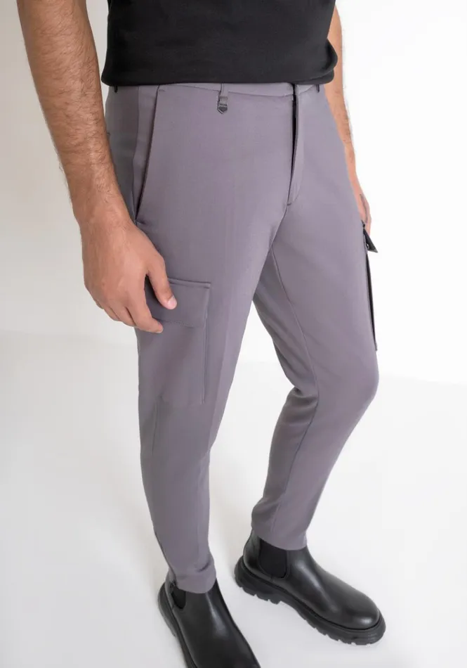 Trousers Men Antony Morato Skinny Fit 034Bjorn034 Cargo Trousers In Stretch Cotton Blend Anthracite