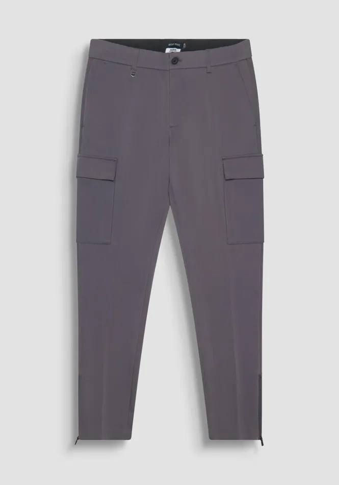 Trousers Men Antony Morato Skinny Fit 034Bjorn034 Cargo Trousers In Stretch Cotton Blend Anthracite
