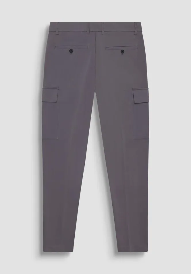 Trousers Men Antony Morato Skinny Fit 034Bjorn034 Cargo Trousers In Stretch Cotton Blend Anthracite