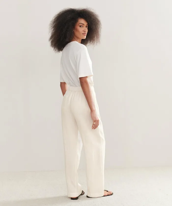 Trousers Women Jenni Kayne Linen Logan Pant Ivory