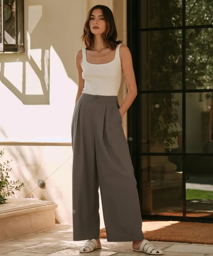 Trousers Women Jenni Kayne Relaxed Trouser Dark Moss