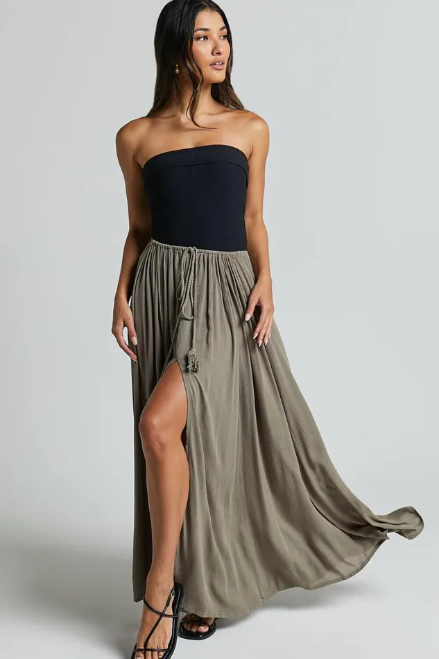 Under The Twilight Maxi Skirt 8211 Thigh Split Skirt In Olive Women Showpo Curve Clothes Under The Twilight Maxi Skirt 8211 Thigh Split Skirt In Olive Women Showpo Curve Clothes