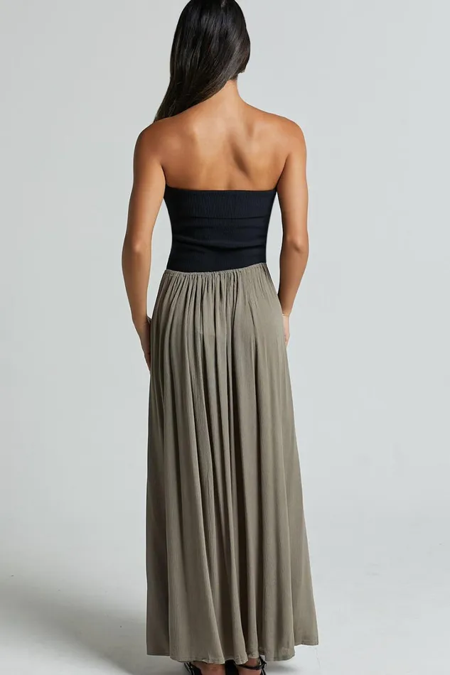 Under The Twilight Maxi Skirt 8211 Thigh Split Skirt In Olive Women Showpo Curve Clothes