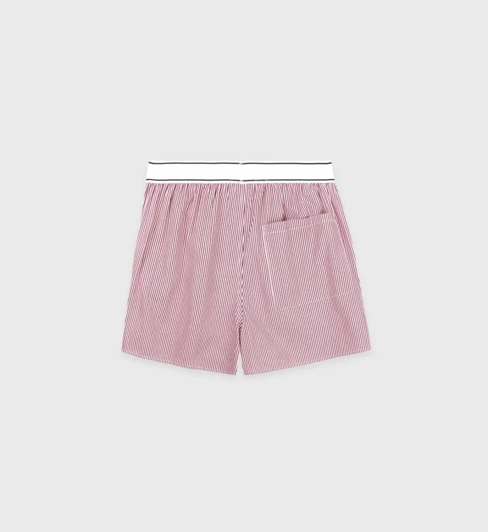 Underwear Women Sporty and Rich Serif Logo Boxer Short 8211 Red Striped