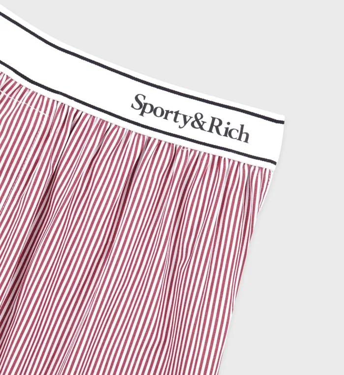 Underwear Women Sporty and Rich Serif Logo Boxer Short 8211 Red Striped