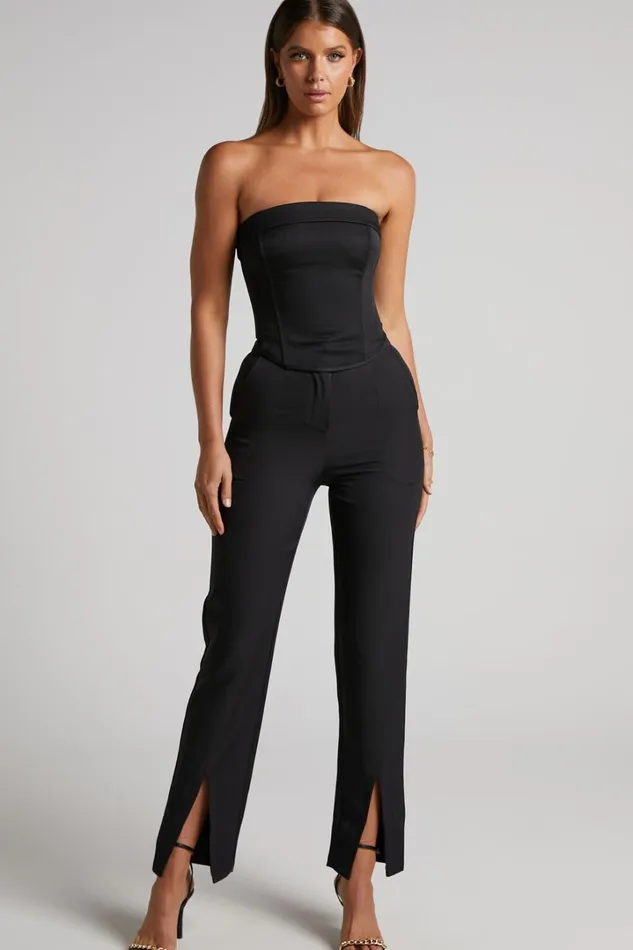 Vaira Top 8211 Strapless Corset Top In Black Women Showpo Tops
