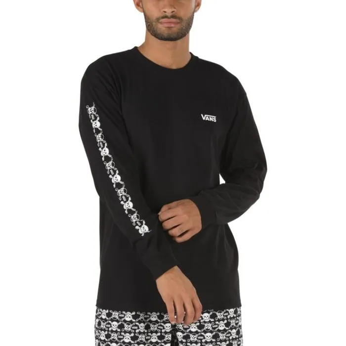 Vans Anaheim Factory OG Skull Long Sleeve TShirt Black Mens TShirts and Tanks