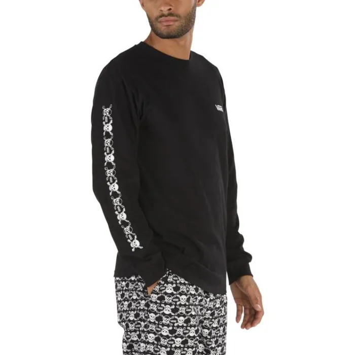 Vans Anaheim Factory OG Skull Long Sleeve TShirt Black Mens TShirts and Tanks