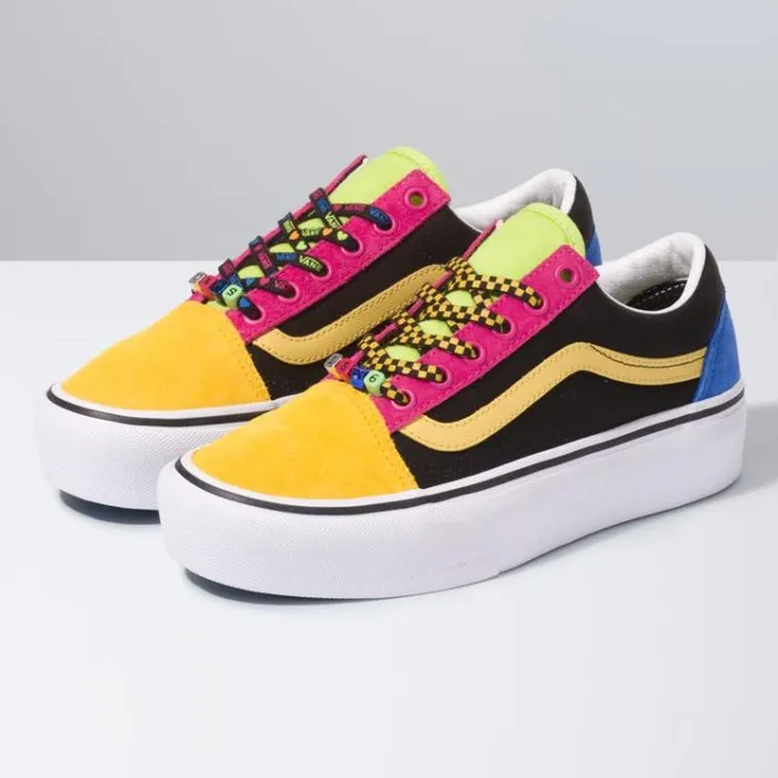 Vans Beads Old Skool Platform MultiTrue White Womens Classics Shoes