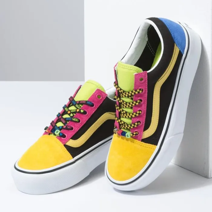 Vans Beads Old Skool Platform MultiTrue White Womens Classics Shoes
