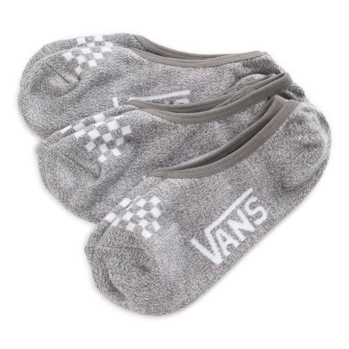 Vans Canoodle Super No Show Socks 3 Pair Pack Heather Grey Womens Socks
