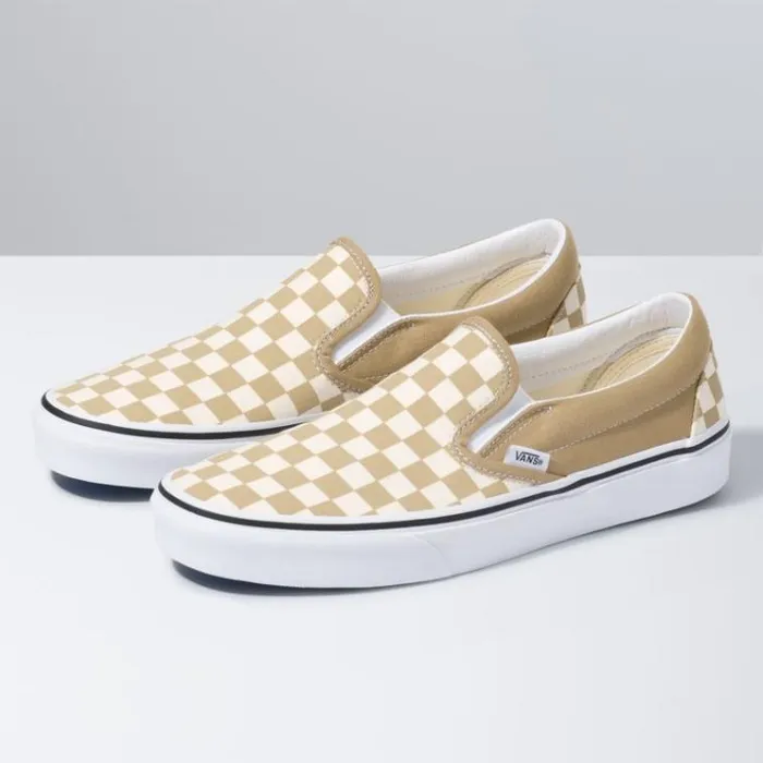 Vans Checkerboard Classic SlipOn CornstalkTrue White MensWomens Classics Shoes