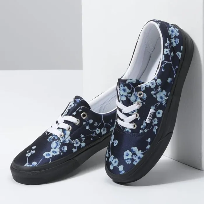 Vans Florals Era BlueBlack Womens Classics Shoes Vans Florals Era BlueBlack Womens Classics Shoes