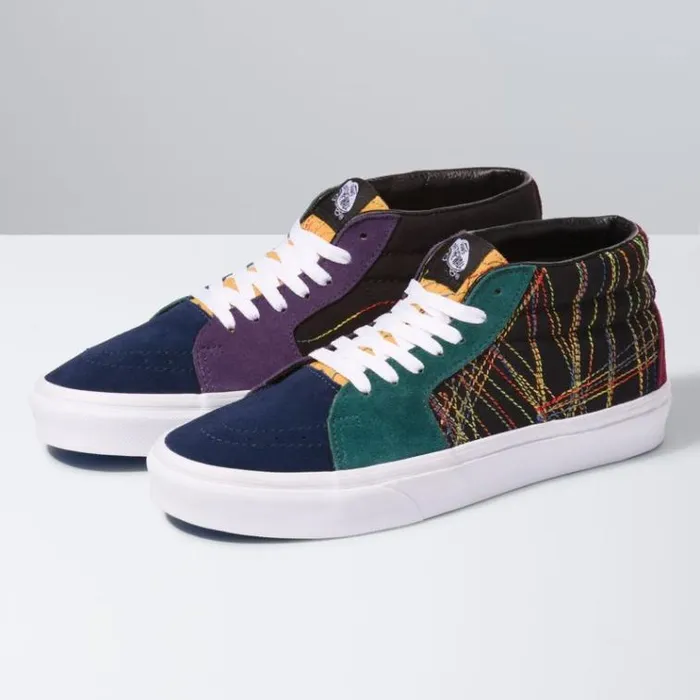 Vans Frenzy Sk8Mid Dark Rainbow MensWomens Classics Shoes