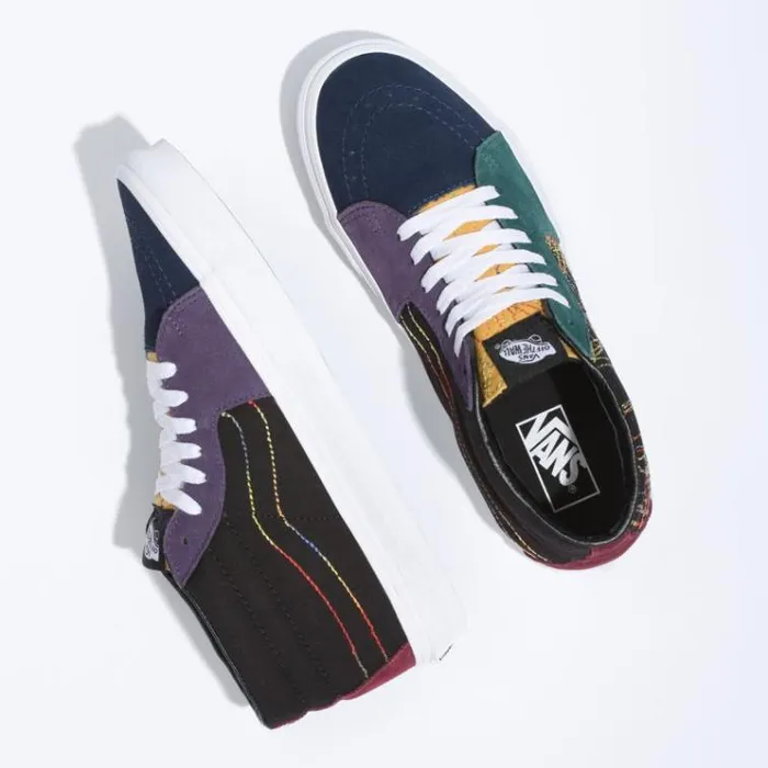 Vans Frenzy Sk8Mid Dark Rainbow MensWomens Classics Shoes Vans Frenzy Sk8Mid Dark Rainbow MensWomens Classics Shoes