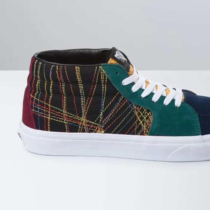 Vans Frenzy Sk8Mid Dark Rainbow MensWomens Classics Shoes Vans Frenzy Sk8Mid Dark Rainbow MensWomens Classics Shoes