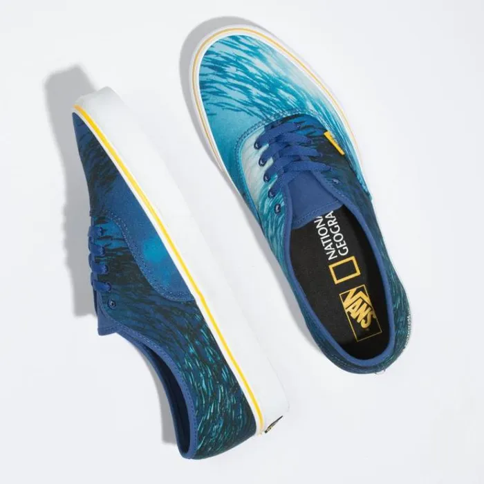 Vans National Geographic Authentic OceanTrue Blue MensWomens Classics Shoes