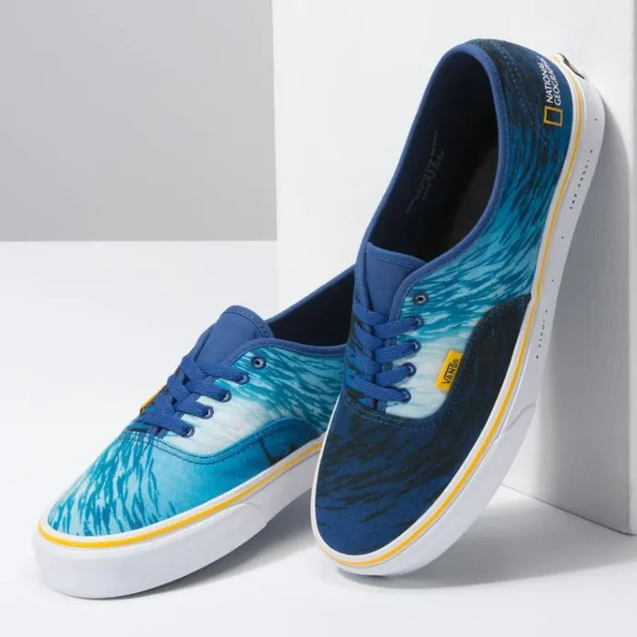 Vans National Geographic Authentic OceanTrue Blue MensWomens Classics Shoes