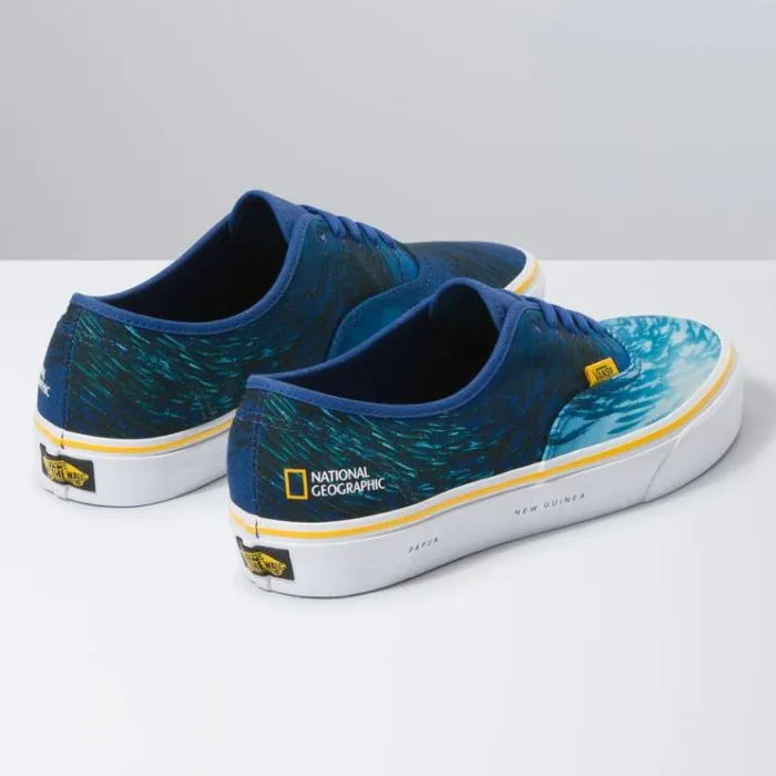 Vans National Geographic Authentic OceanTrue Blue MensWomens Classics Shoes