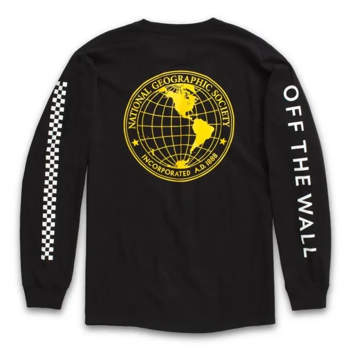 Vans National Geographic Long Sleeve TShirt Black Mens TShirts and Tanks
