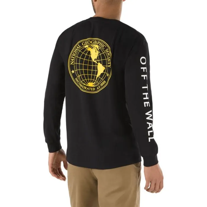 Vans National Geographic Long Sleeve TShirt Black Mens TShirts and Tanks