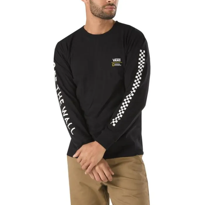Vans National Geographic Long Sleeve TShirt Black Mens TShirts and Tanks