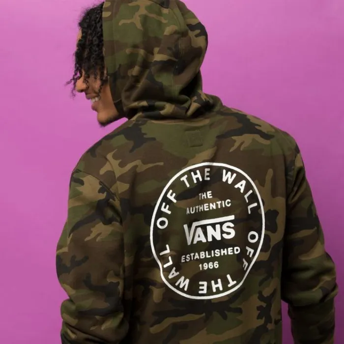 Vans Old Skool Circle Pullover Hoodie Camo Mens Hoodies and Jackets