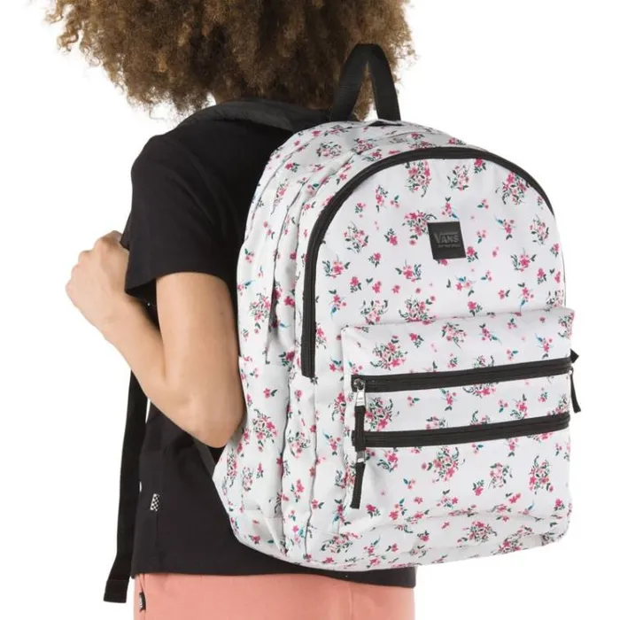 Vans Schoolin It Backpack Beauty Floral Marshmallow MensWomens Backpacks and Bags