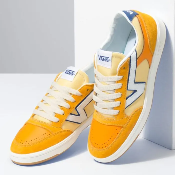 Vans Serio Collection Lowland CC GoldBlueWhite MensWomens Classics Shoes Vans Serio Collection Lowland CC GoldBlueWhite MensWomens Classics Shoes