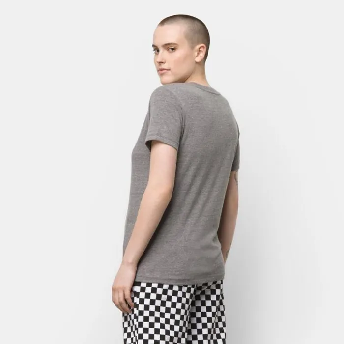 Vans Split Ticket Boyfriend Tee Grey Heather Womens TShirts and Tanks