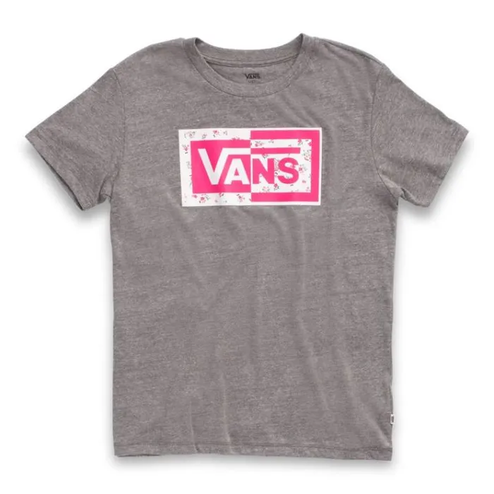 Vans Split Ticket Boyfriend Tee Grey Heather Womens TShirts and Tanks