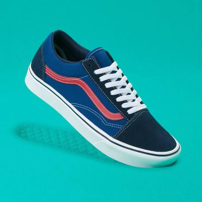Vans TriTone ComfyCush Old Skool Dress BluesBlueRed MensWomens Classics Shoes