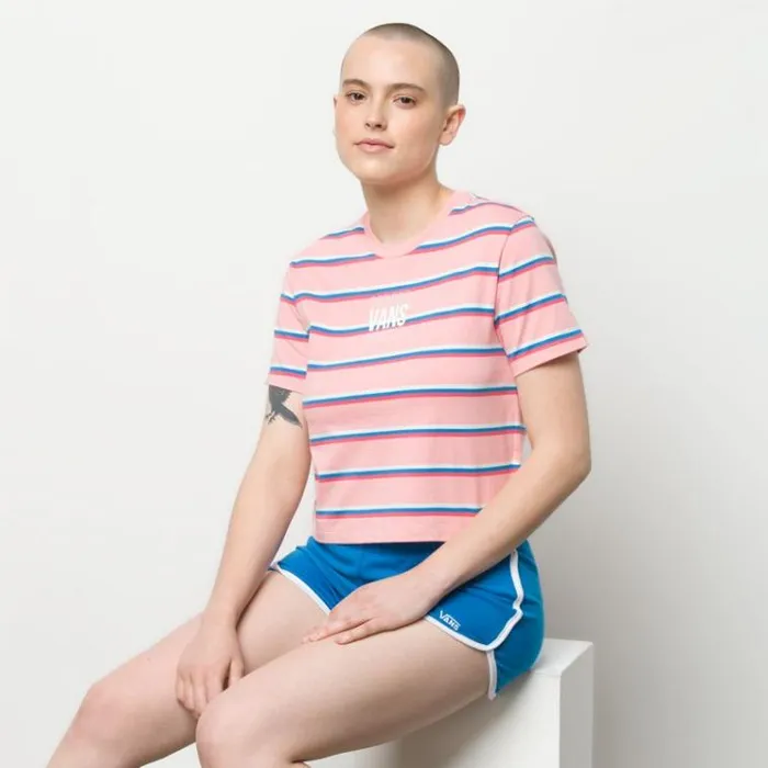 Vans Wazmin Stripe Top Pink Icing Womens Tops