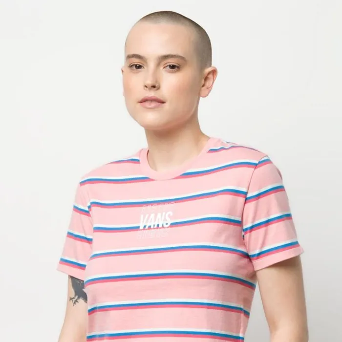 Vans Wazmin Stripe Top Pink Icing Womens Tops