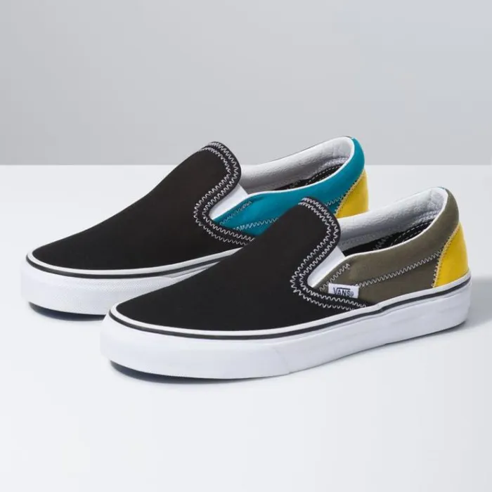 Vans Zig Zag Classic SlipOn MultiTrue White Mens Classics Shoes