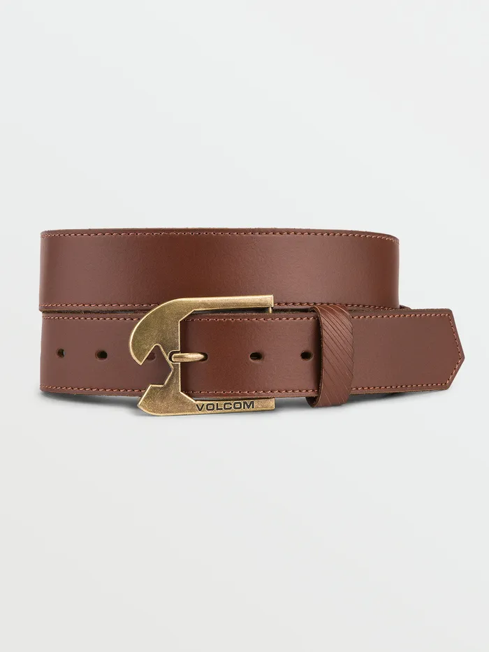 Volcom Belts and Wallets Skully Leather Belt 8211 Brown Brown 8211 Mens