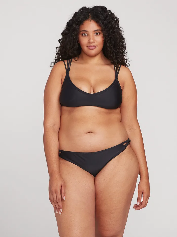 Volcom Bikinis Simply Solid V Neck Bikini Top Plus Size 8211 Black Black 8211 Womens