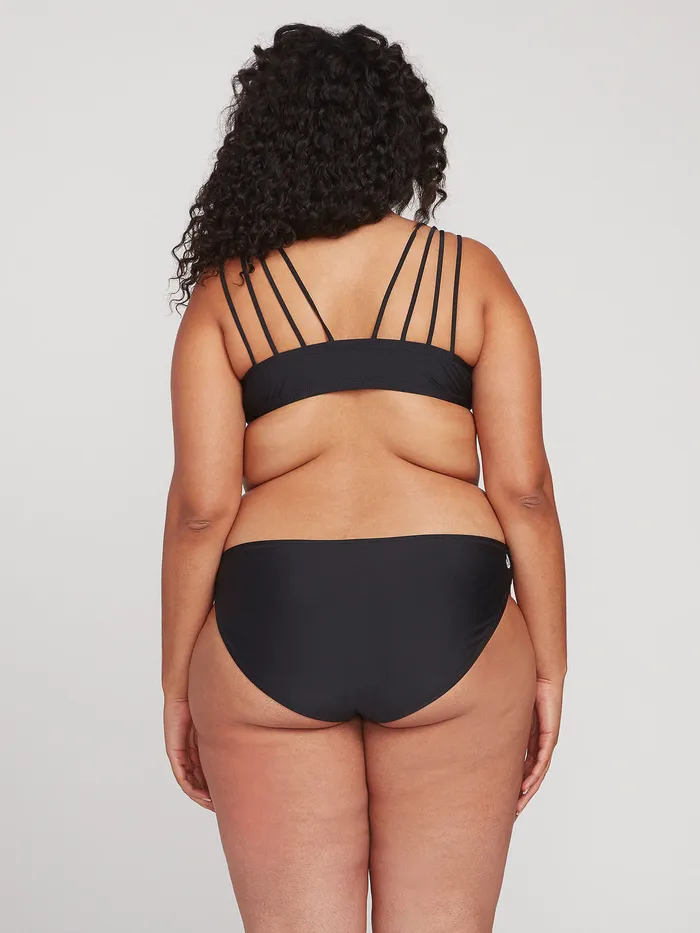 Volcom Bikinis Simply Solid V Neck Bikini Top Plus Size 8211 Black Black 8211 Womens