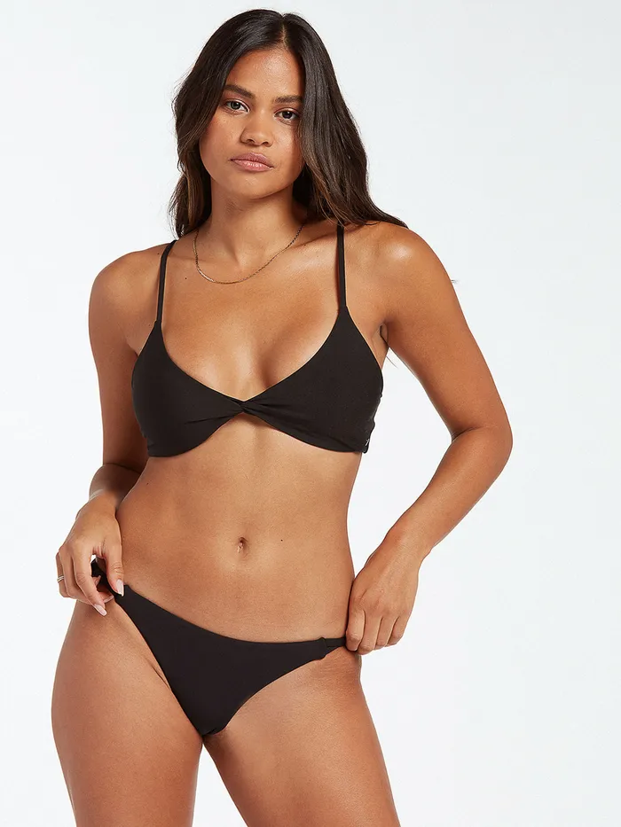 Volcom EcoTrue Swim Simply Seamless V Neck Bikini Top 8211 Black Black 8211 Womens
