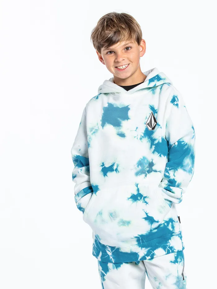 Volcom Hoodies and Sweatshirts Big Boys Iconic Stone Pullover 8211 Lime Tie Dye Lime Tie Dye 8211 Boys