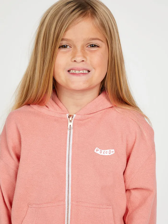 Volcom Hoodies and Sweatshirts Girls Lived In Lounge Zip Fleece 8211 Light Mauve Light Mauve 8211 Girls