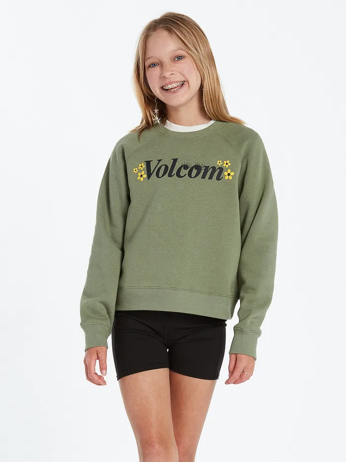 Volcom Hoodies and Sweatshirts Girls Truly Stokin Crew 8211 Light Army Light Army 8211 Girls Volcom Hoodies and Sweatshirts Girls Truly Stokin Crew 8211 Light Army Light Army 8211 Girls