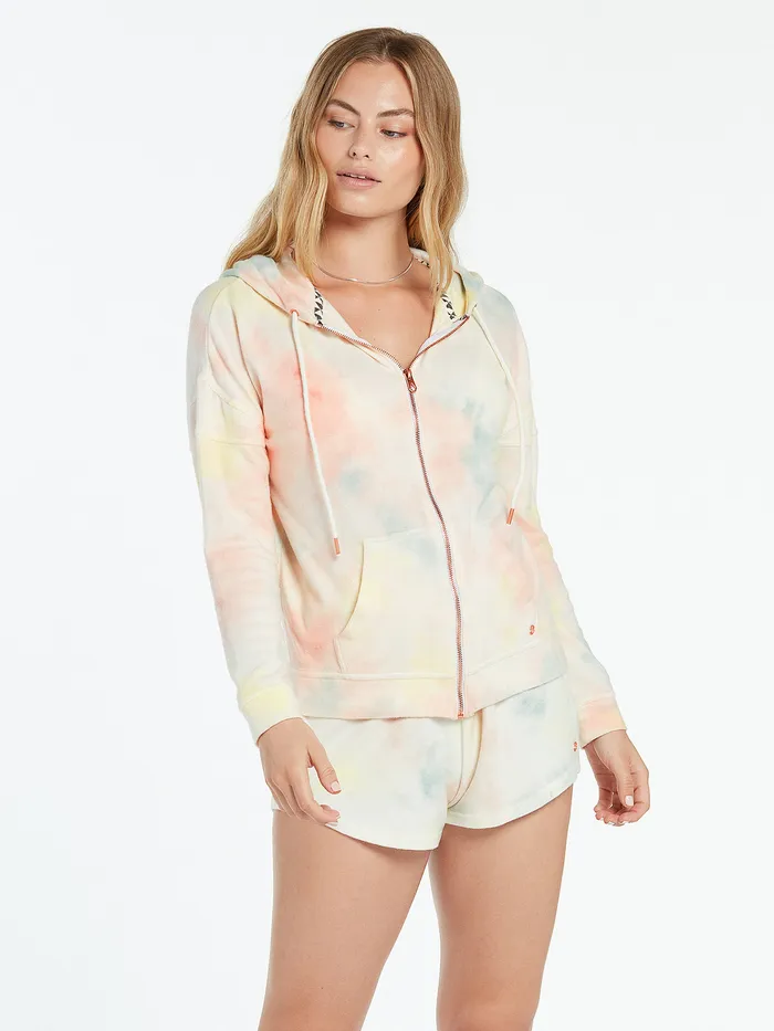 Volcom Hoodies and Sweatshirts Lived In Lounge Zip Fleece 8211 Multi Multi 8211 Womens
