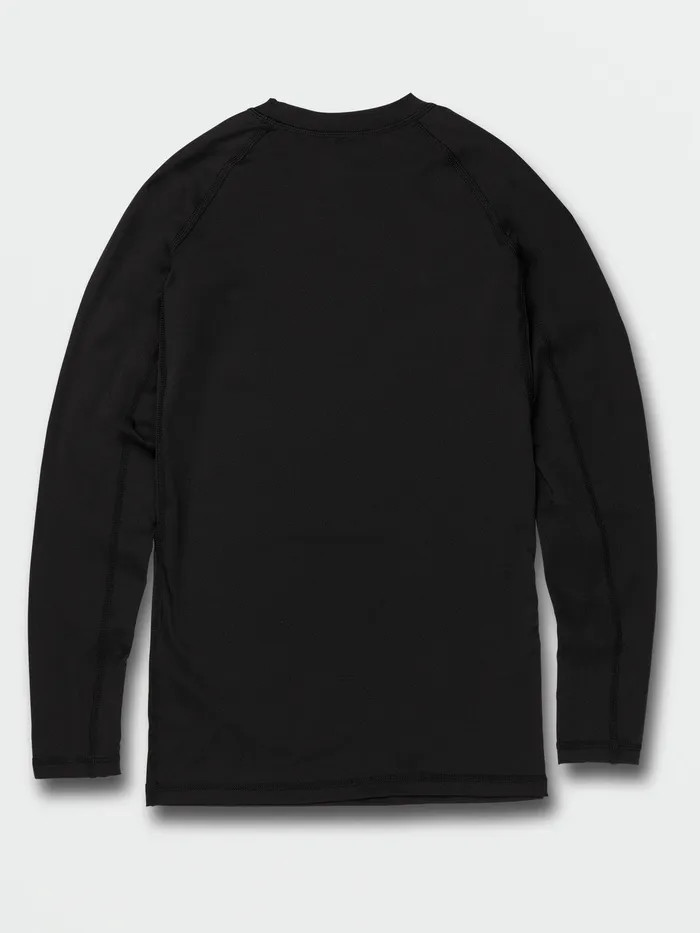 Volcom Rashguards Lido Solid Long Sleeve UPF 50 Rashguard 8211 Black Black 8211 Mens
